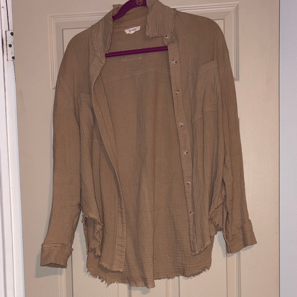 LA MIEL Women's Utility Jacket in Tan